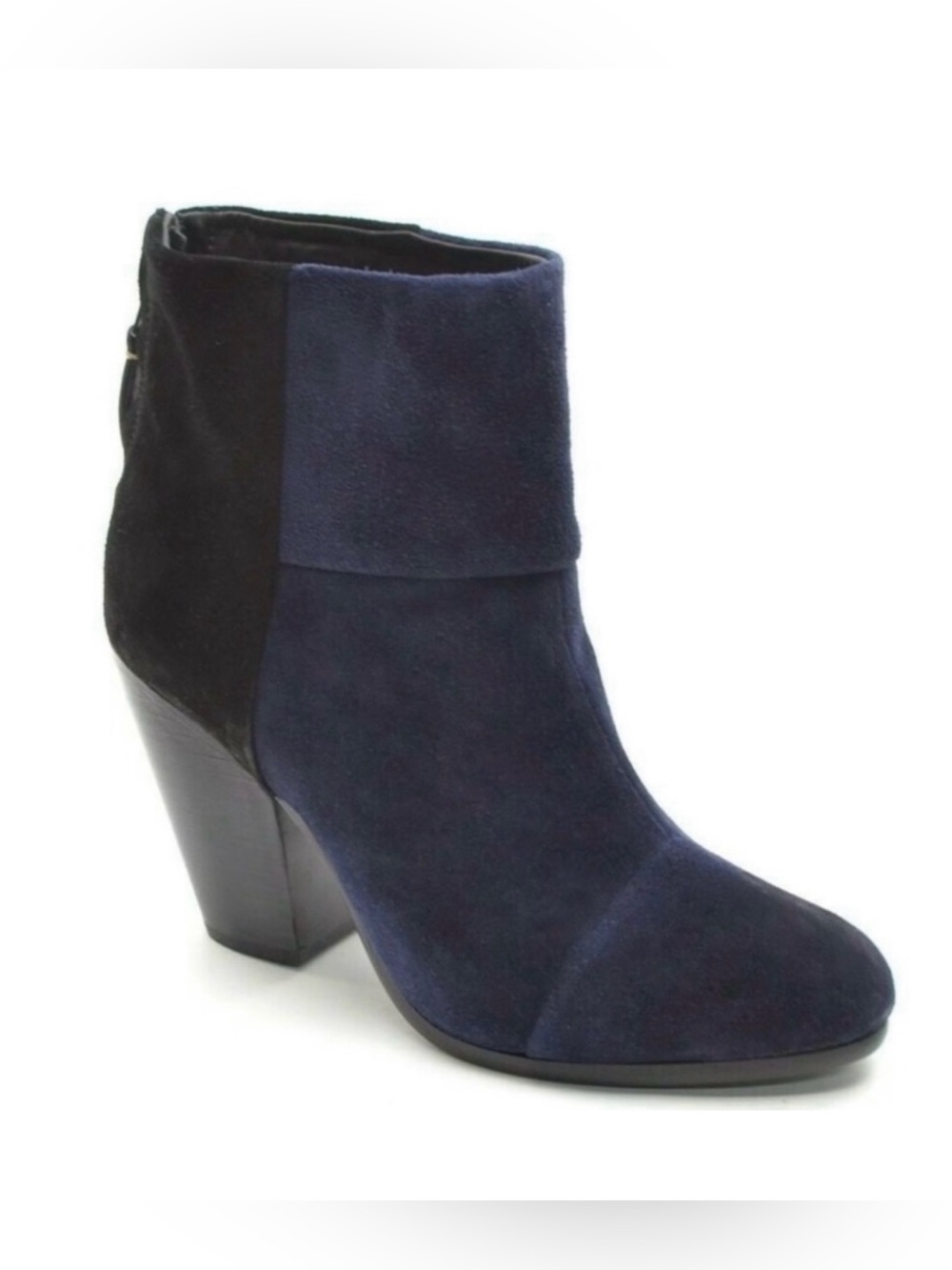 RAG AND BONE | Navy and Black Suede Newbury Ankle Boot Boots Sz.‎ 8.5